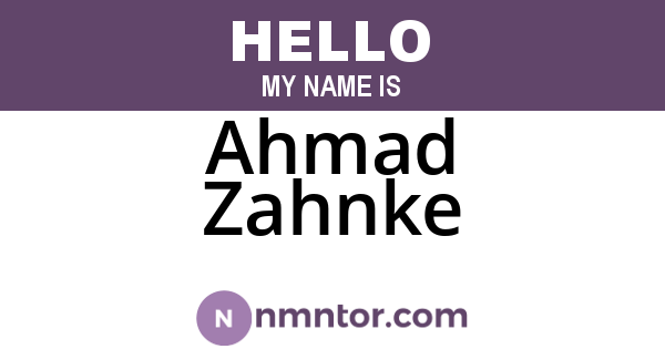 Ahmad Zahnke
