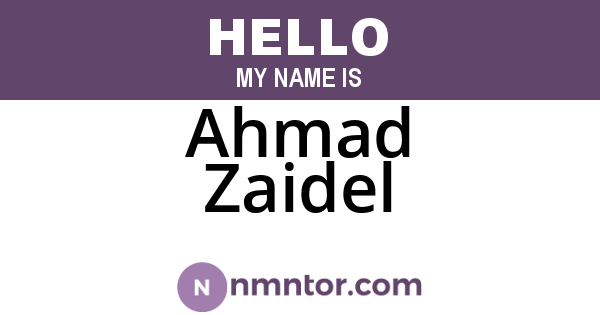 Ahmad Zaidel