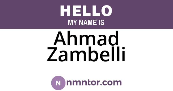 Ahmad Zambelli