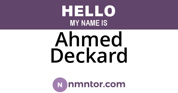 Ahmed Deckard