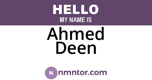 Ahmed Deen