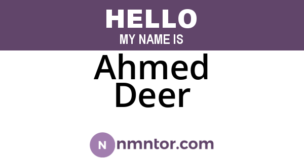 Ahmed Deer