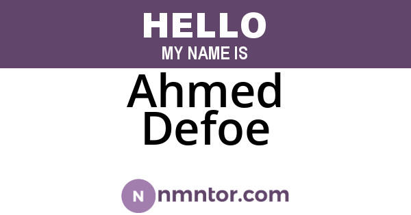 Ahmed Defoe