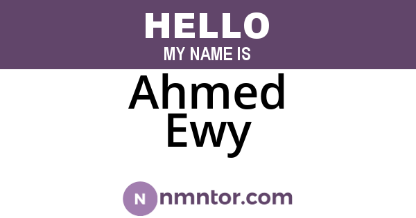 Ahmed Ewy