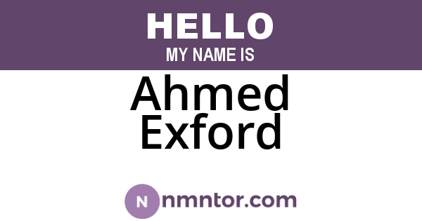 Ahmed Exford
