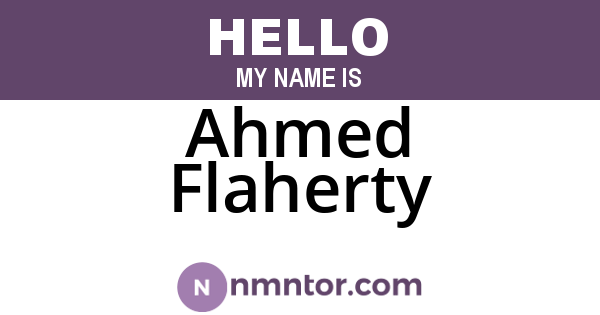 Ahmed Flaherty