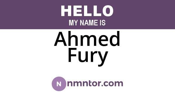 Ahmed Fury