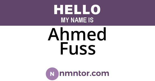 Ahmed Fuss