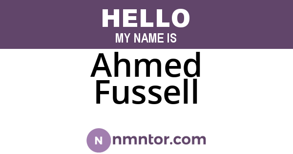 Ahmed Fussell