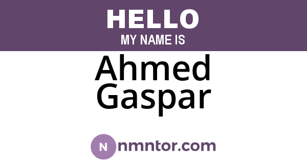 Ahmed Gaspar