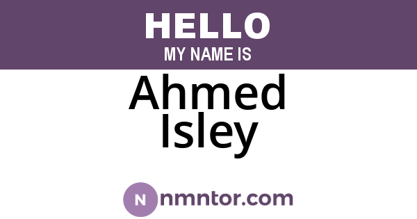 Ahmed Isley