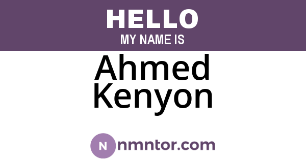 Ahmed Kenyon