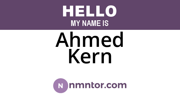 Ahmed Kern