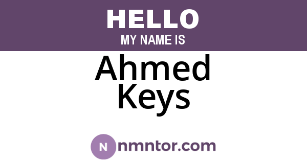 Ahmed Keys