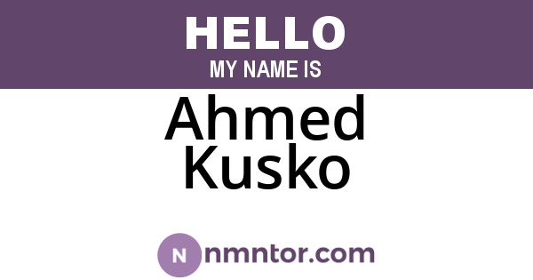Ahmed Kusko