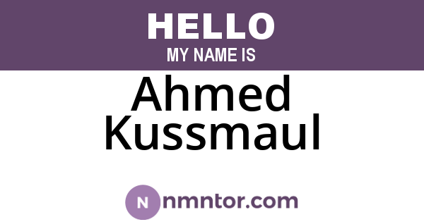 Ahmed Kussmaul