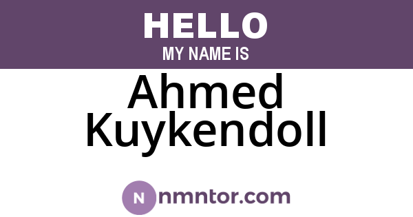 Ahmed Kuykendoll