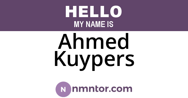 Ahmed Kuypers