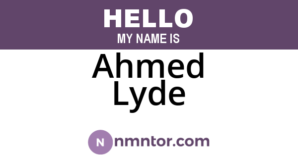 Ahmed Lyde