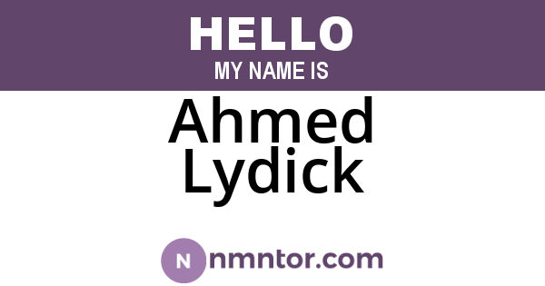 Ahmed Lydick