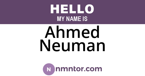 Ahmed Neuman
