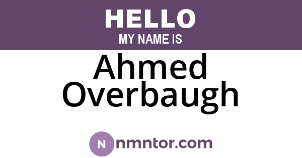 Ahmed Overbaugh