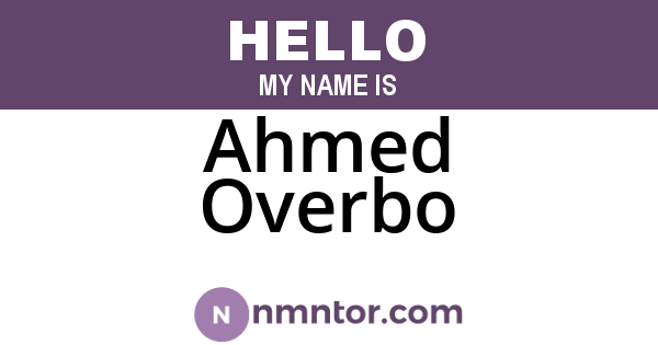 Ahmed Overbo