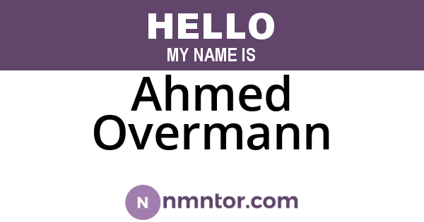 Ahmed Overmann