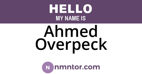 Ahmed Overpeck