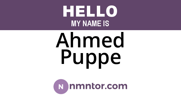 Ahmed Puppe