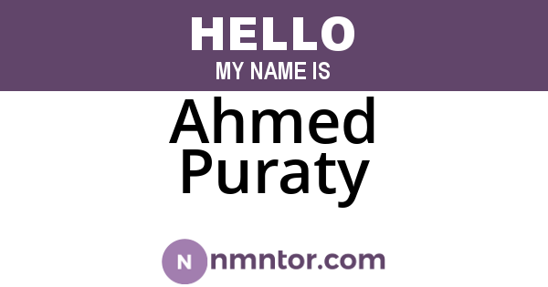 Ahmed Puraty