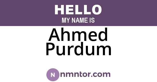 Ahmed Purdum