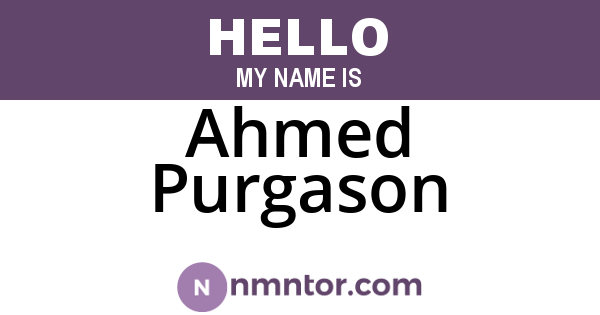 Ahmed Purgason