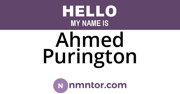 Ahmed Purington
