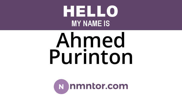 Ahmed Purinton