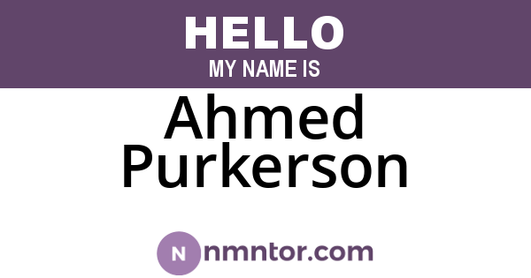 Ahmed Purkerson