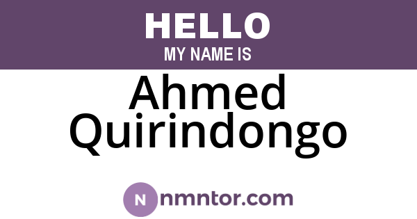 Ahmed Quirindongo