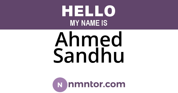 Ahmed Sandhu