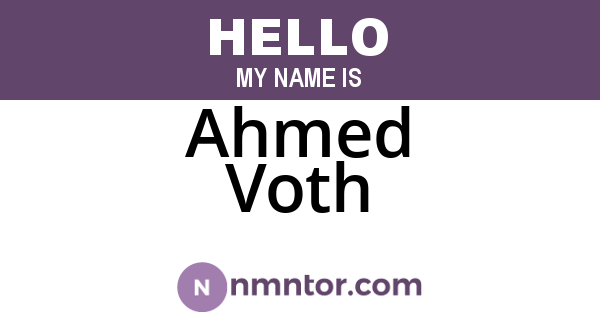 Ahmed Voth
