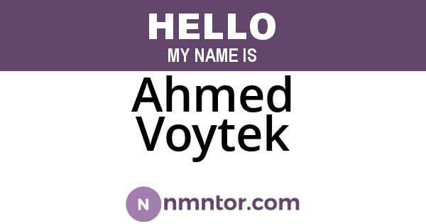 Ahmed Voytek