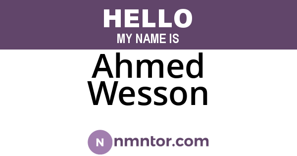 Ahmed Wesson