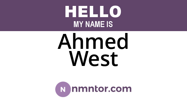 Ahmed West