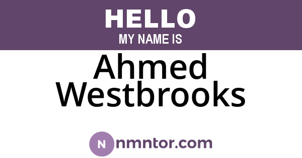 Ahmed Westbrooks