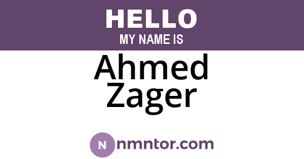 Ahmed Zager