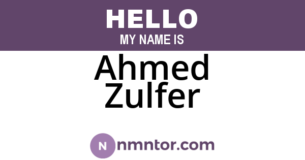Ahmed Zulfer