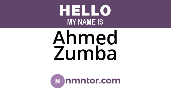 Ahmed Zumba