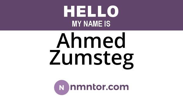 Ahmed Zumsteg