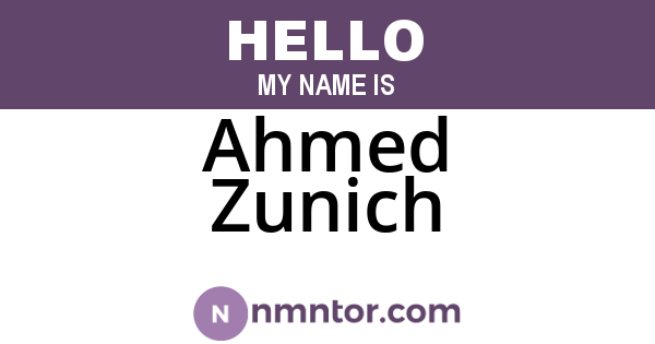 Ahmed Zunich