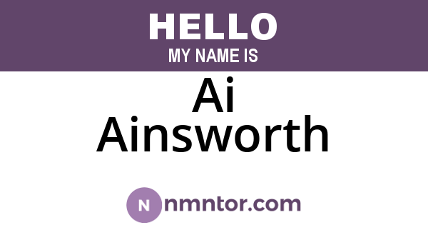 Ai Ainsworth