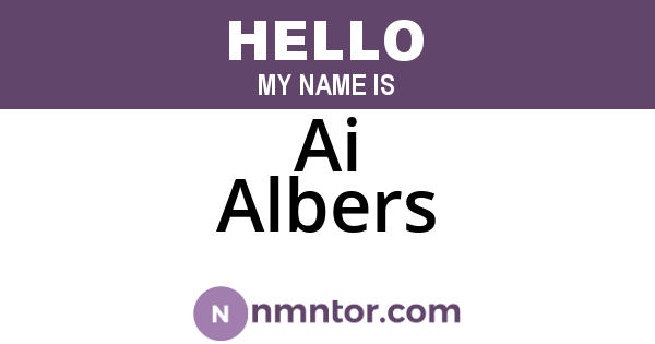 Ai Albers